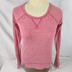 Mossimo Supply Co. Womens Red Fitted Crew Neck Long Sleeve Tee Size XS